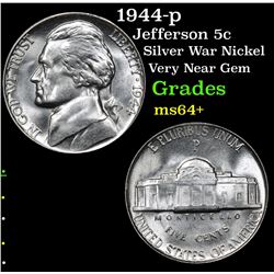 1944-p Jefferson Nickel 5c Grades Choice+ Unc