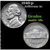 Image 1 : 1940-p Jefferson Nickel 5c Grades Select Unc+ 5fs
