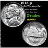 Image 1 : 1945-p Jefferson Nickel 5c Grades Choice+ Unc