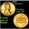 Image 1 : 1961 Lincoln Cent 1c Grades Gem++ Proof Red
