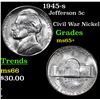 Image 1 : 1945-s Jefferson Nickel 5c Grades GEM+ Unc