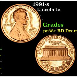 1991-s Lincoln Cent 1c Grades Gem++ Proof Red DCAM