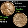 Image 1 : 1913-s Lincoln Cent 1c Grades vf++