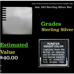 Flags of the American Revolution Forster-Knight Color .6oz .925 Sterling Silver Bar Grades