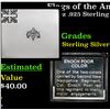 Image 1 : Flags of the American Revolution Enoch Poor Color .6oz .925 Sterling Silver Bar Grades