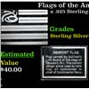 Image 1 : Flags of the American Revolution Newport Flag .8oz .925 Sterling Silver Bar Grades