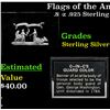 Image 1 : Flags of the American C-In-C Gurd Color .8oz .925 Sterling Silver Bar Grades