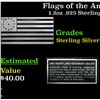 Image 1 : Flags of the American Revolution 3rd Maryland Regiment Color 1.2oz .925 Sterling Silver Bar Grades