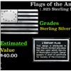 Image 1 : Flags of the American Revolution L'enfant Flag 1oz .925 Sterling Silver Bar Grades