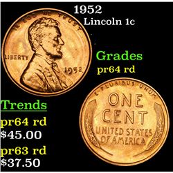 1952 Lincoln Cent 1c Grades Select+ Proof Red