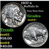 Image 1 : 1937-s Buffalo Nickel 5c Grades Choice+ Unc