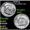 Image 1 : 1950-p Franklin Half Dollar 50c Grades Select+ Unc