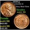 Image 1 : 1929-p Lincoln Cent 1c Grades Choice+ Unc RB