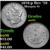 Image 1 : 1878-p Rev '79 Morgan Dollar $1 Grades Choice AU