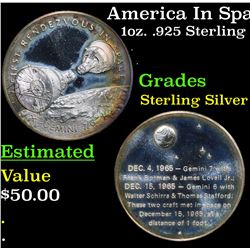 America In Space First Rendezvous In Space 1oz. .925 Sterling Silver Round Grades