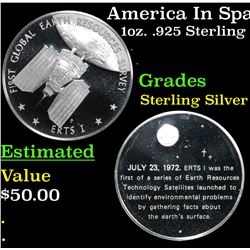 America In Space The Global Earth Resources Survey 1oz. .925 Sterling Silver Round Grades