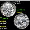 Image 1 : 1938-d Buffalo Nickel 5c Grades GEM+ Unc