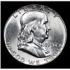 Image 2 : 1957-p Franklin Half Dollar 50c Grades Choice Unc+ FBL