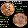 Image 1 : 1909 VDB Lincoln Cent 1c Grades Choice+ Unc RB