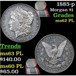 1885-p Morgan Dollar $1 Grades Select Unc PL