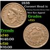 Image 1 : 1838 Coronet Head Large Cent 1c Grades vf+