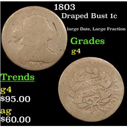 1803 Draped Bust Large Cent 1c Grades g, good