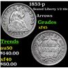 Image 1 : 1853-p Seated Liberty Half Dime 1/2 10c Grades xf+