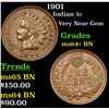 Image 1 : 1901 Indian Cent 1c Grades Choice+ Unc BN