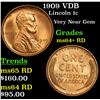 Image 1 : 1909 VDB Lincoln Cent 1c Grades Choice+ Unc RD