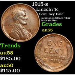 1915-s Lincoln Cent 1c Grades Choice AU