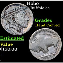 Hobo Buffalo Nickel 5c Grades Hand Carved