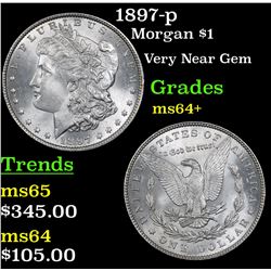 1897-p Morgan Dollar $1 Grades Choice+ Unc