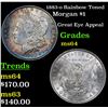 Image 1 : 1883-o Rainbow Toned Morgan Dollar $1 Grades Choice Unc