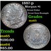 Image 1 : 1887-p Morgan Dollar $1 Grades GEM Unc