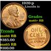 Image 1 : 1920-p Lincoln Cent 1c Grades Gem+ Unc RB