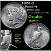 Image 1 : 1923-d Peace Dollar $1 Grades Select+ Unc