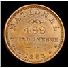 Image 3 : 1863 New York Civil War Token 1c Grades Select+ Unc BN