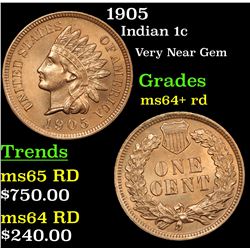 1905 Indian Cent 1c Grades Choice+ Unc RD