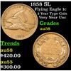 Image 1 : 1858 SL Flying Eagle Cent 1c Grades Choice AU/BU Slider