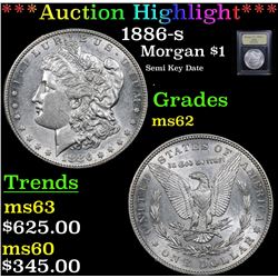 ***Auction Highlight*** 1886-s Morgan Dollar $1 Graded Select Unc By USCG (fc)