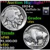 Image 1 : ***Auction Highlight*** 1924-s Buffalo Nickel 5c Graded vf+ By USCG (fc)