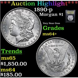 ***Auction Highlight*** 1890-p Morgan Dollar $1 Graded Choice+ Unc By USCG (fc)