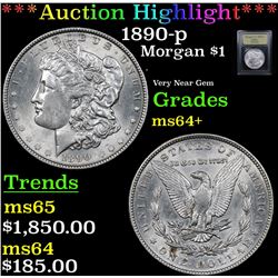 ***Auction Highlight*** 1890-p Morgan Dollar $1 Graded Choice+ Unc By USCG (fc)