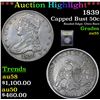 Image 1 : ***Auction Highlight*** 1839 Capped Bust Half Dollar 50c Graded Choice AU By USCG (fc)
