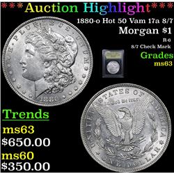 ***Auction Highlight*** 1880-o Hot 50 Vam 17a 8/7 Morgan Dollar $1 Graded Select Unc By USCG (fc)