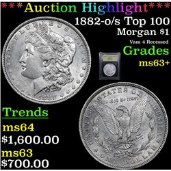 ***Auction Highlight*** 1882-o/s Top 100 Morgan Dollar $1 Graded Select+ Unc By USCG (fc)