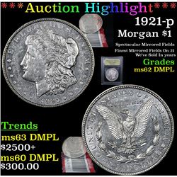 ***Auction Highlight*** 1921-p Morgan Dollar $1 Graded Select Unc DMPL By USCG (fc)