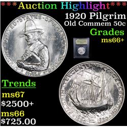 ***Auction Highlight*** 1920 Pilgrim Old Commem Half Dollar 50c Graded GEM++ Unc By USCG (fc)