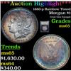 Image 1 : ***Auction Highlight*** 1880-p Rainbow Toned Morgan Dollar $1 Graded GEM Unc By USCG (fc)