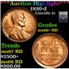 ***Auction Highlight*** 1930-d Lincoln Cent 1c Graded GEM++ RD By USCG (fc)